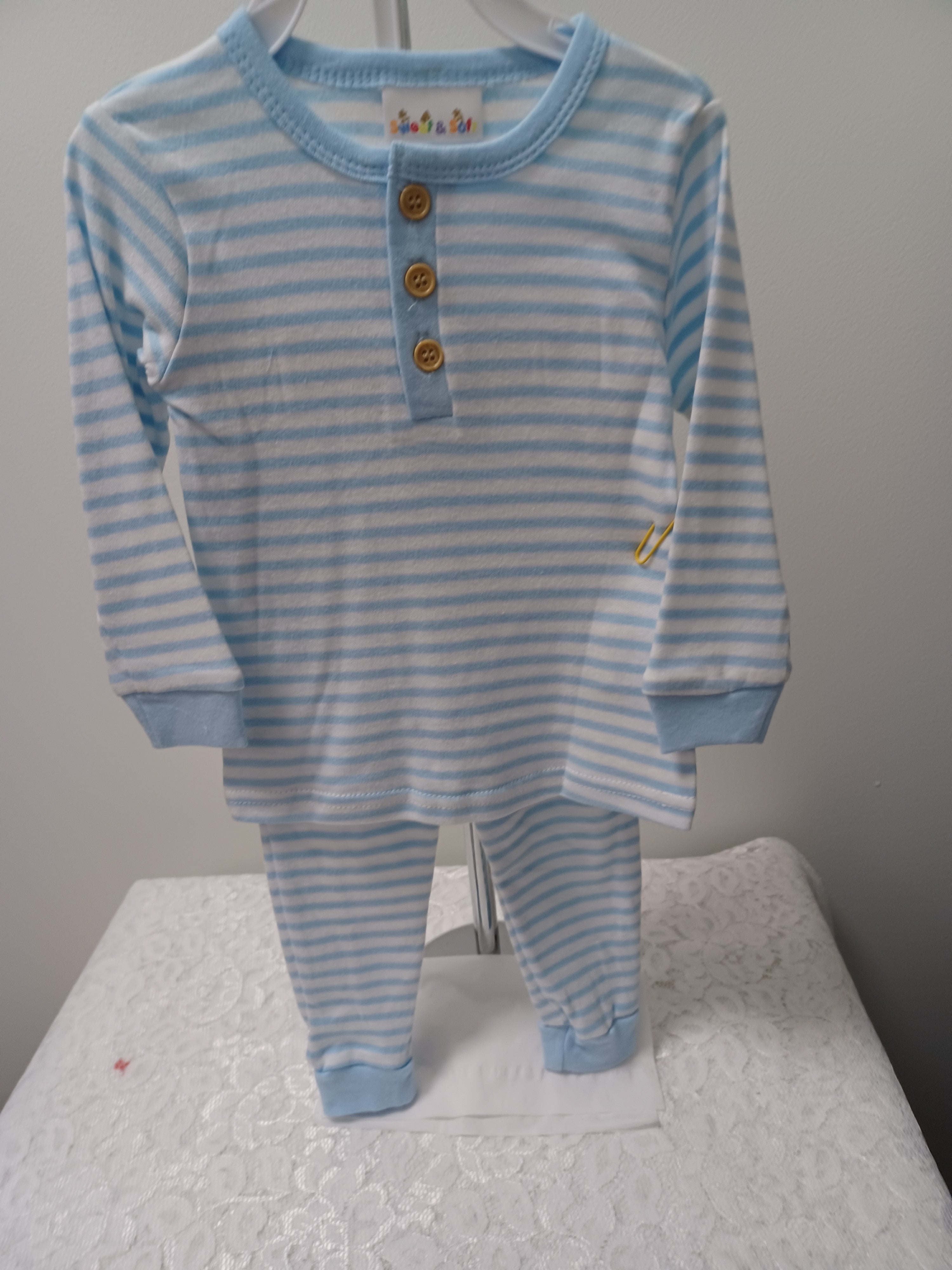 Blue And White Stripe Pajamas
